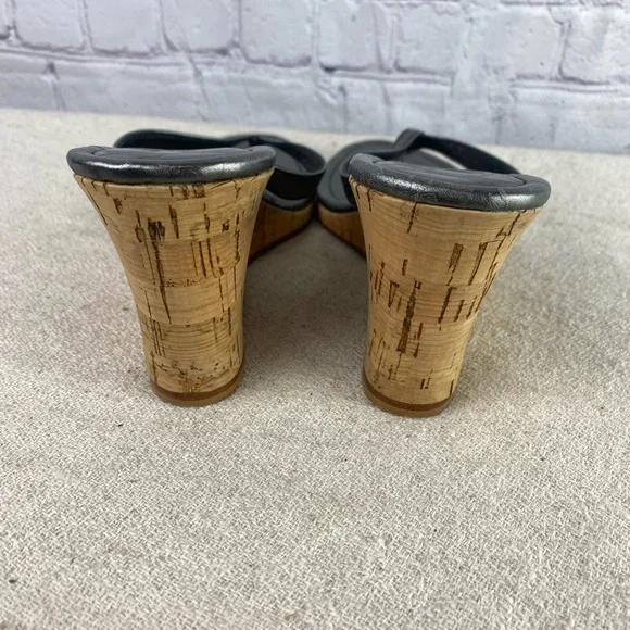 SALE!! EUC Coach Silver and cork wedge sandal - Picture 6 of 6